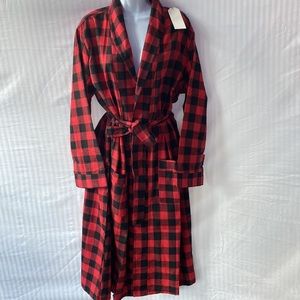 Women's Silver Lilly, Red/Black Buffalo Plaid Kimono Hooded Bathrobe